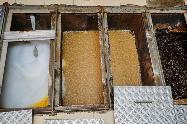 foul odors, slow drainage, and visible grease buildup are common signs that your grease trap needs maintenance